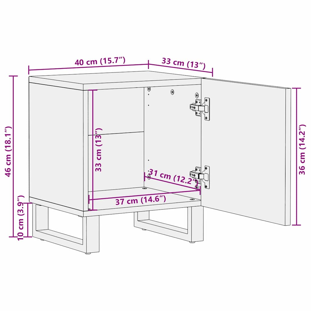 vidaXL Comodini Marrone e Nero 40 x 33.5 x 46 cm