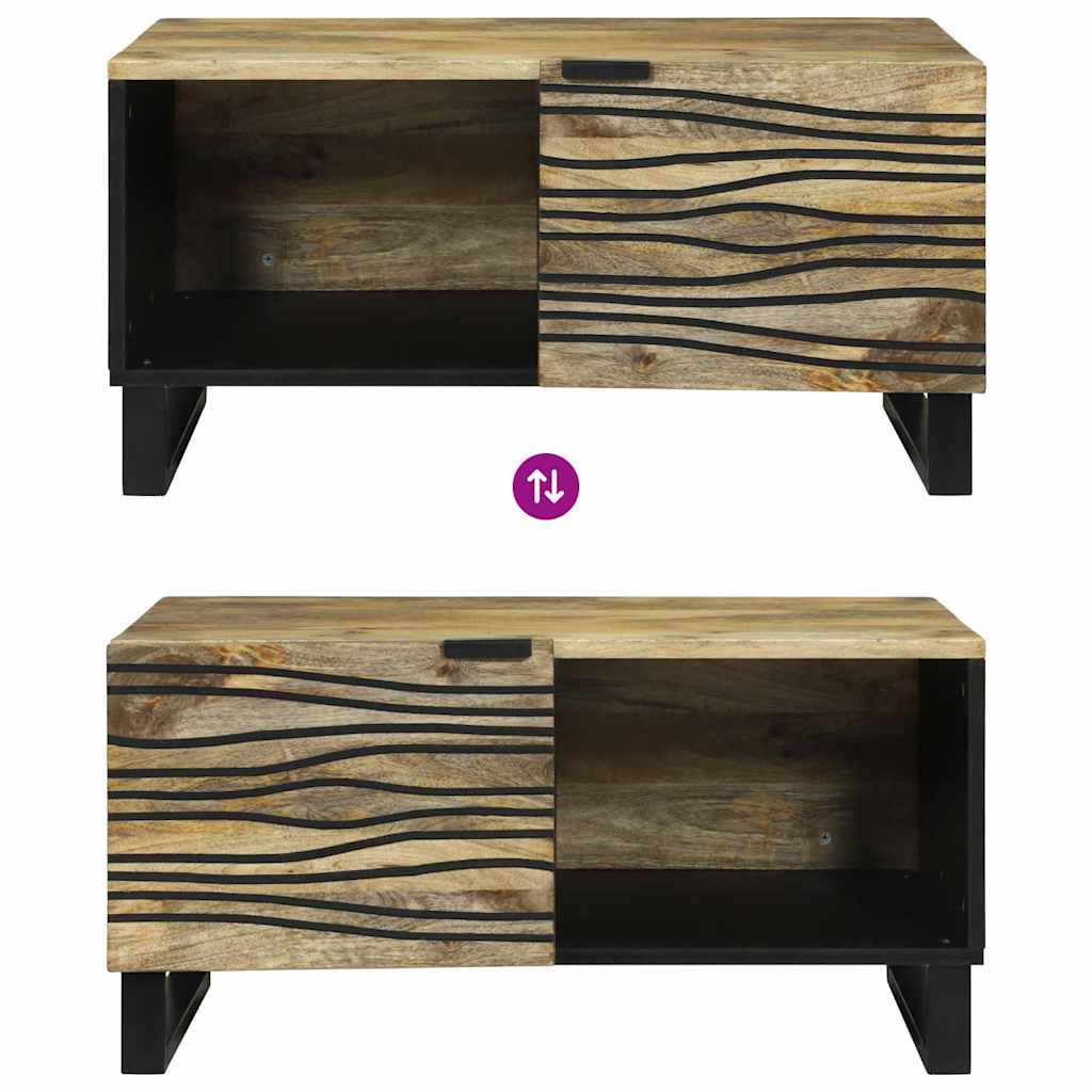 vidaXL Tavolino da salotto Marrone e Nero 80 x 50 x 40 cm