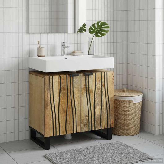 Armadio per Lavabo da Bagno-Armadietto da bagno-Mobiletto da bagno con porta Marrone 62 x 33 x 58 cm