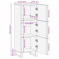 Credenza Marrone 40 x 33 x 110 cm legno massello di mango 4017965