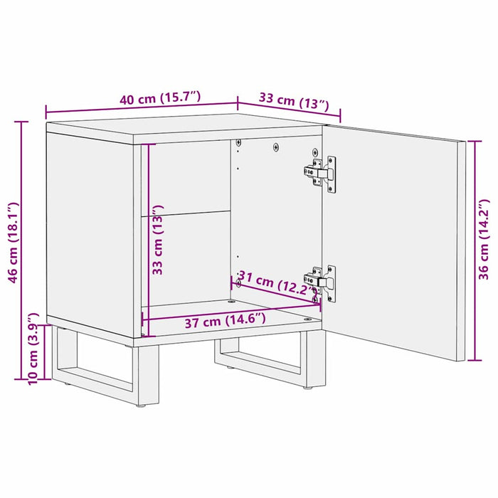 vidaXL Comodini 2 pcs Naturale 40 x 33.5 x 46 cm
