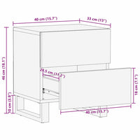 vidaXL Armadio da Notte con cassetto Bianco e nero 40 x 33 x 46 cm