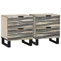 vidaXL Armadio da Notte 2 pcs Bianco e nero 40 x 33 x 46 cm