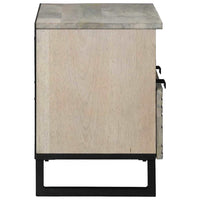 vidaXL Armadietto TV Bianco 70 x 33 x 46 cm legno massello di mango