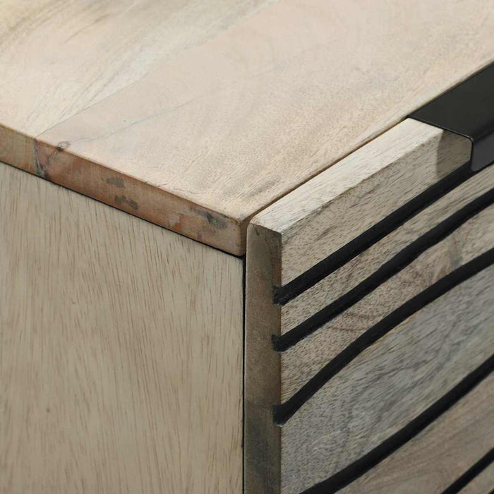 vidaXL Credenza Bianco 60 x 33.5 x 75 cm Legno massello di mango