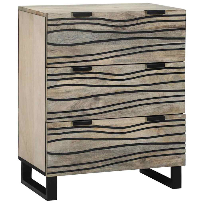 Credenza Bianco 60 x 33.5 x 75 cm Legno massello di mango 4017975