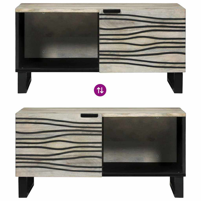 Tavolino da salotto Bianco, Nero 80 x 50 x 40 cm 4017976