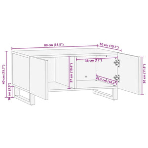 vidaXL Tavolino da salotto Beige e Nero 80 x 50 x 40 cm