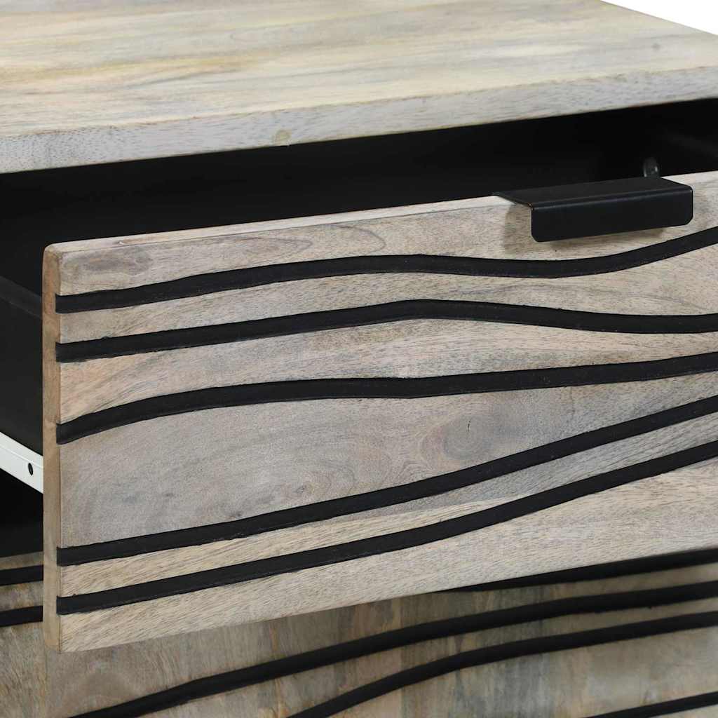 vidaXL Armadio da Notte con cassetto Bianco e nero 50 x 33 x 60 cm