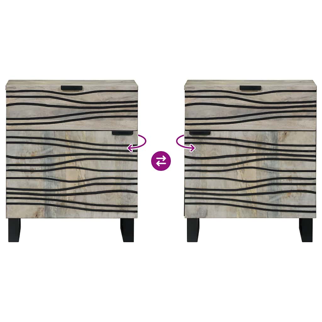 Armadio da Notte con cassetto Bianco e nero 50 x 33 x 60 cm 4017980