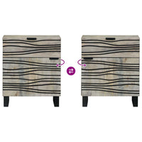 vidaXL Armadio da Notte con cassetto Bianco e nero 50 x 33 x 60 cm