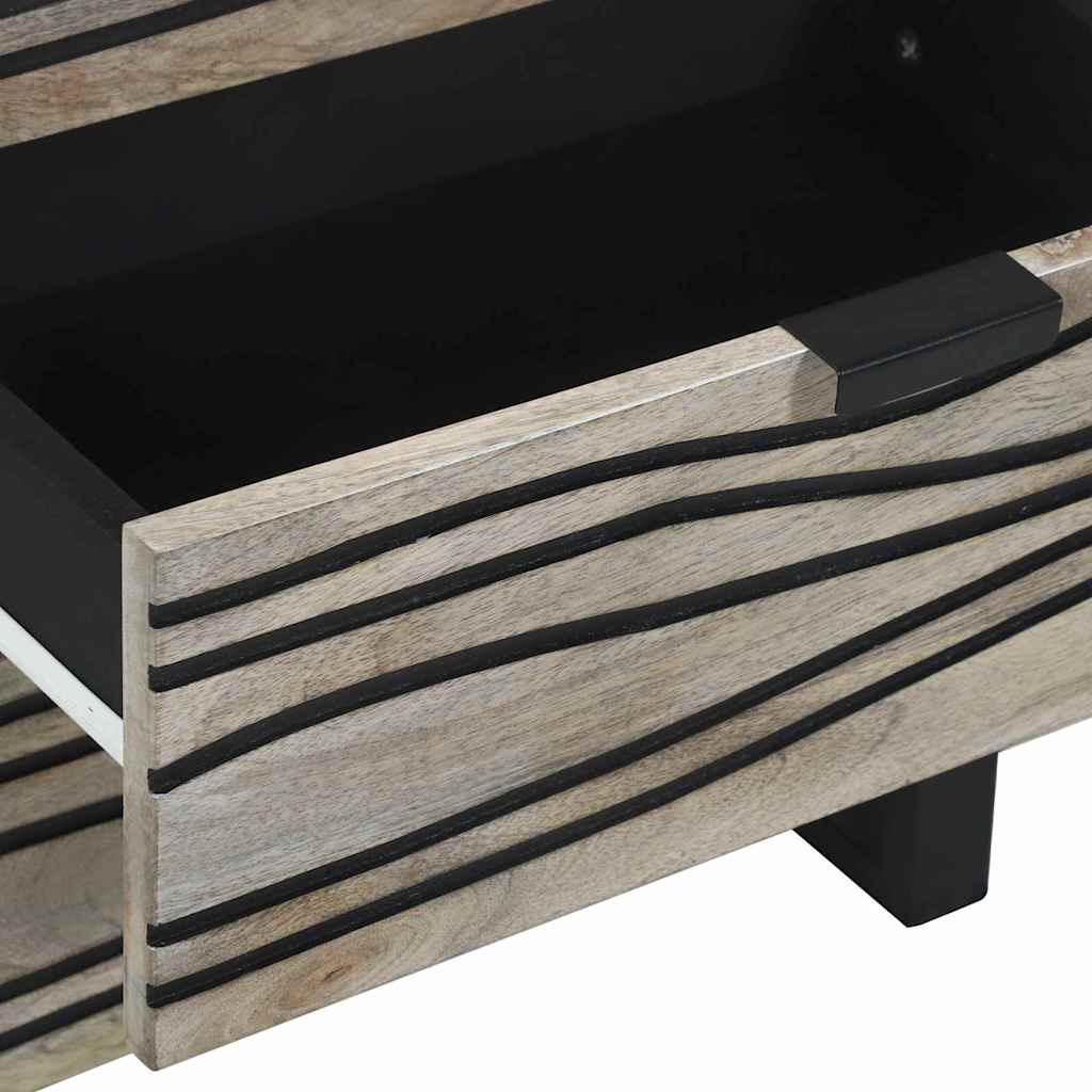 vidaXL Armadio da Notte con cassetto Bianco e nero 50 x 33 x 60 cm