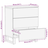 vidaXL Armadio da Notte con cassetto Bianco e nero 50 x 33 x 60 cm