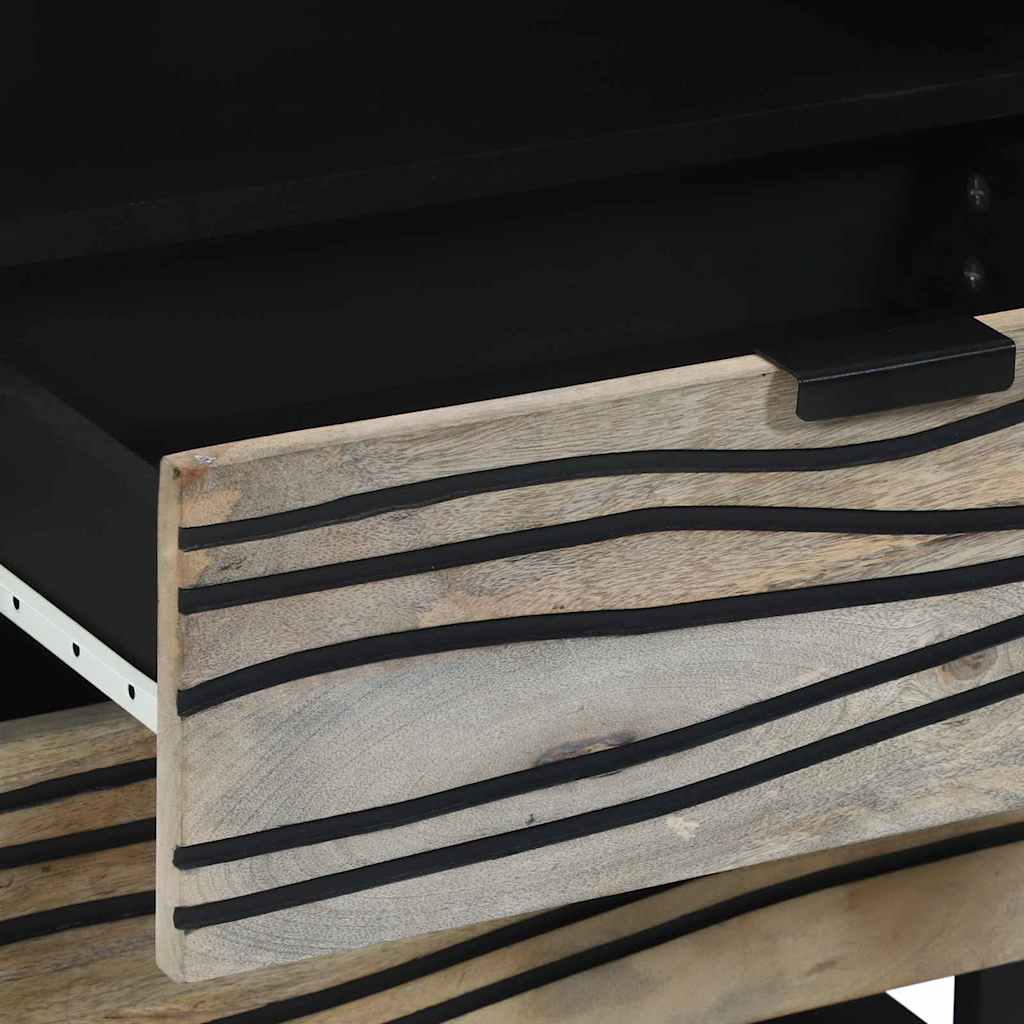 vidaXL Armadio da Notte con cassetto Bianco e nero 50 x 33 x 60 cm