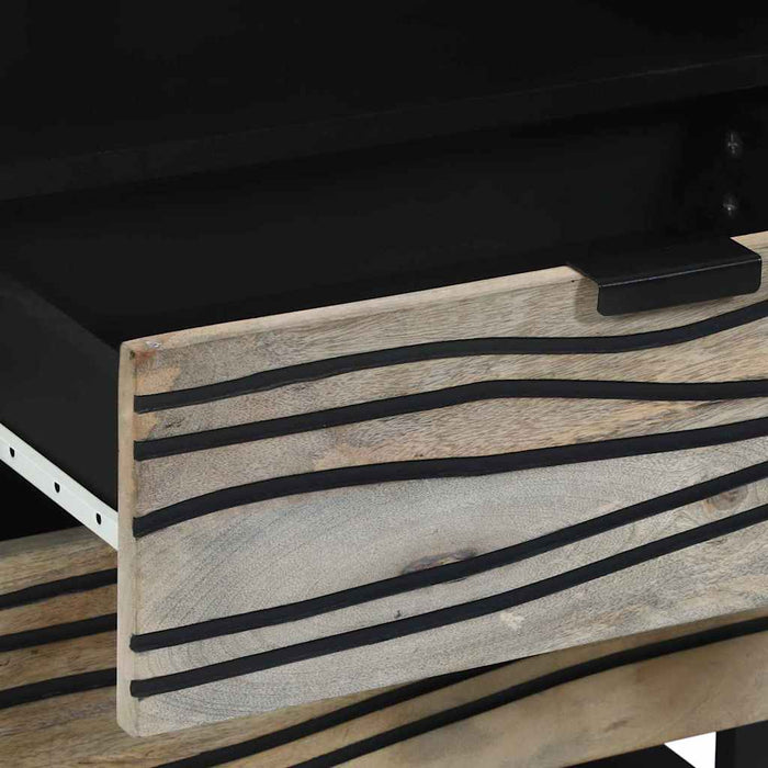 vidaXL Armadio da Notte con cassetto Bianco e nero 50 x 33 x 60 cm