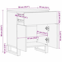 vidaXL Armadio da Notte con cassetto Bianco e nero 50 x 33 x 60 cm