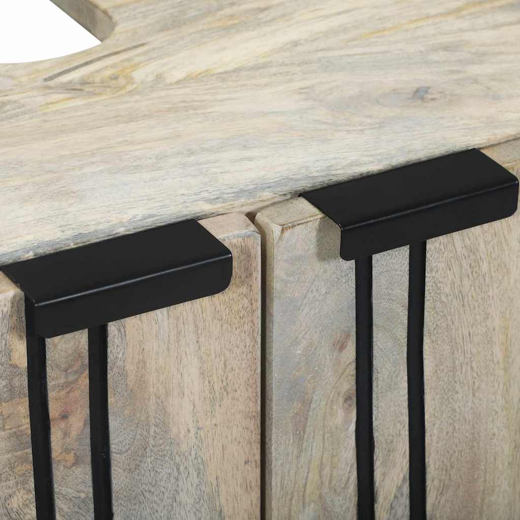 vidaXL Armadio sottolavello con porta Marrone e Nero 62 x 33 x 58 cm