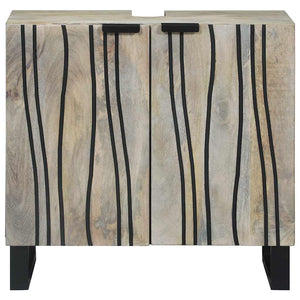 vidaXL Armadio sottolavello con porta Marrone e Nero 62 x 33 x 58 cm