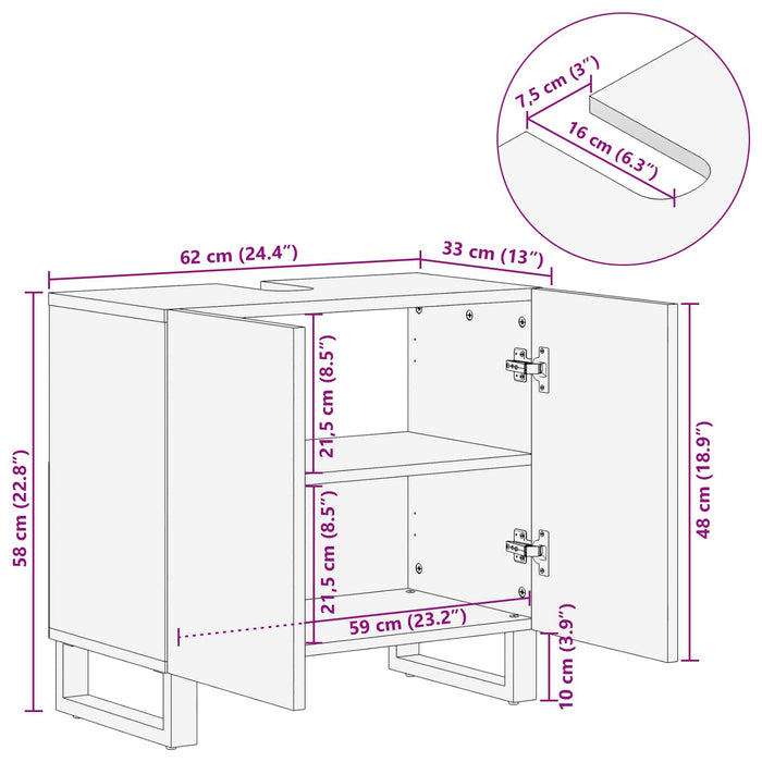 Armadio per Lavabo da Bagno con porta Bianco 62 x 33 x 58 cm 4017991