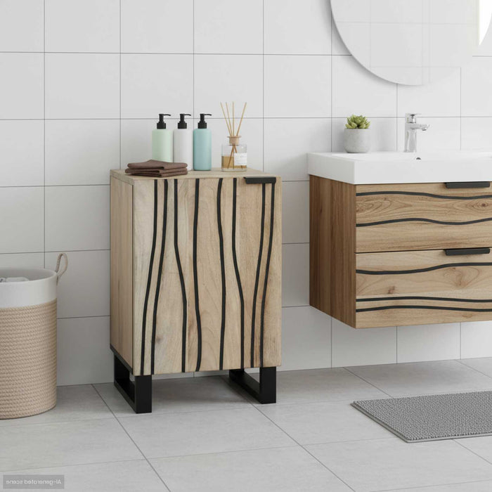 Armadio per Lavabo da Bagno-Armadietto da bagno-Mobiletto da bagno con porta Bianco 38 x 33,5 x 58 cm
