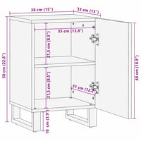 vidaXL Mobile da Bagno con porta Marrone e Nero 38 x 33.5 x 58 cm