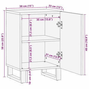 vidaXL Mobile da Bagno con porta Marrone e Nero 38 x 33.5 x 58 cm