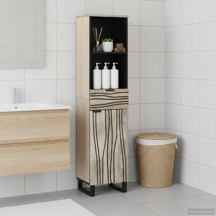 Armadio per Lavabo da Bagno con porta Bianco 38 x 33 x 160 cm 4017994