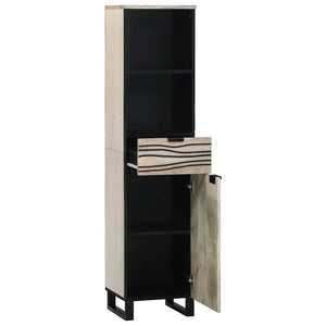 vidaXL Mobile da Bagno con lo scaffale Marrone e Nero 38 x 33 x 160 cm