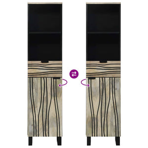 vidaXL Mobile da Bagno con lo scaffale Marrone e Nero 38 x 33 x 160 cm