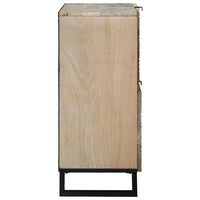 vidaXL Credenza Bianco 80 x 33 x 75 cm legno massello di mango