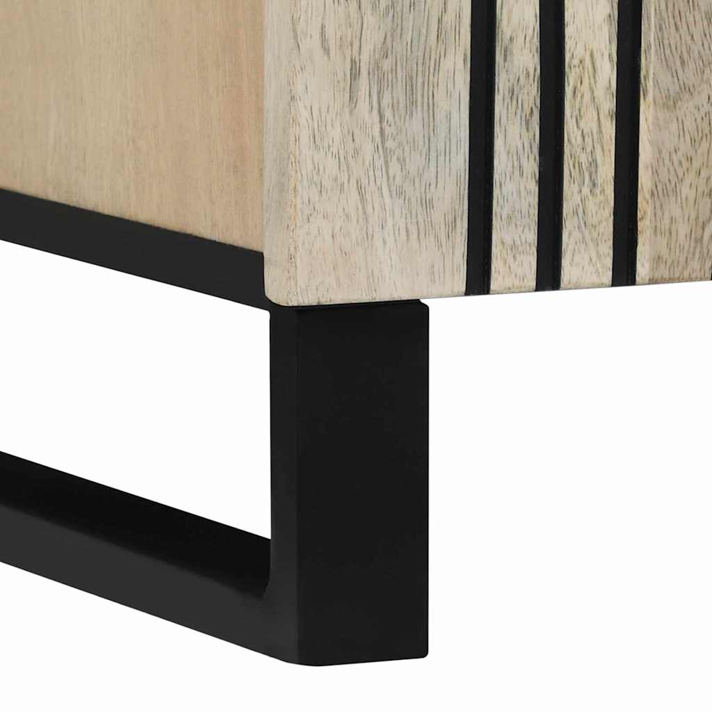 vidaXL Sideboard Bianco 90 x 33 x 75 cm legno massello di mango