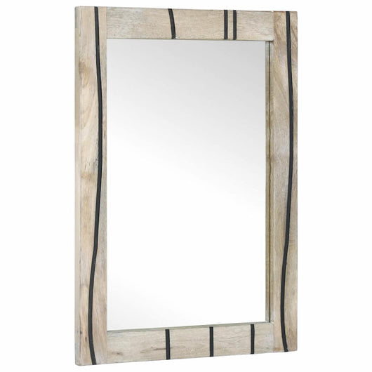 vidaXL Specchio da bagno con specchio Marrone, argento 50 x 70 x 30 cm