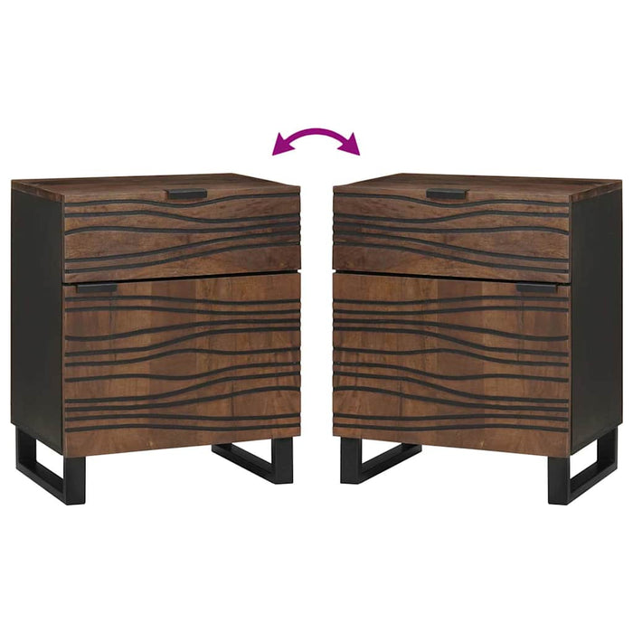 Mobiletto per comodino 50x33x60 cm in legno massello di noce 4018016