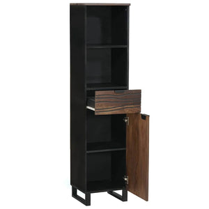 Armadio per Lavabo da Bagno-Armadietto da bagno-Mobiletto da bagno con porta Noce 38 x 33 x 160 cm