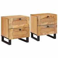 Armadio da Notte con cassetto 2 pcs Naturale 40 x 33,5 x 46 cm 4018043