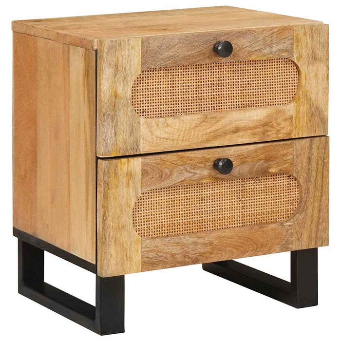 Armadio da Notte con cassetto 2 pcs Naturale 40 x 33,5 x 46 cm 4018043