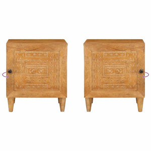 vidaXL Comodino Marrone chiaro 40 x 33 x 46 cm legno massello di mango