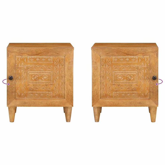 Comodino Marrone chiaro 40 x 33 x 46 cm legno massello di mango 4018076