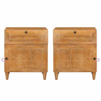 Comodino Marrone chiaro 50 x 33 x 60 cm legno massello di mango 4018088