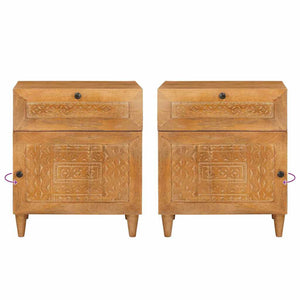 Comodino Marrone chiaro 50 x 33 x 60 cm legno massello di mango 4018088