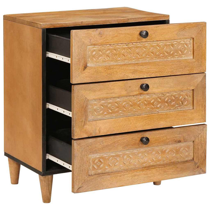 Comodino Marrone chiaro 50 x 33 x 60 cm legno massello di mango 4018089