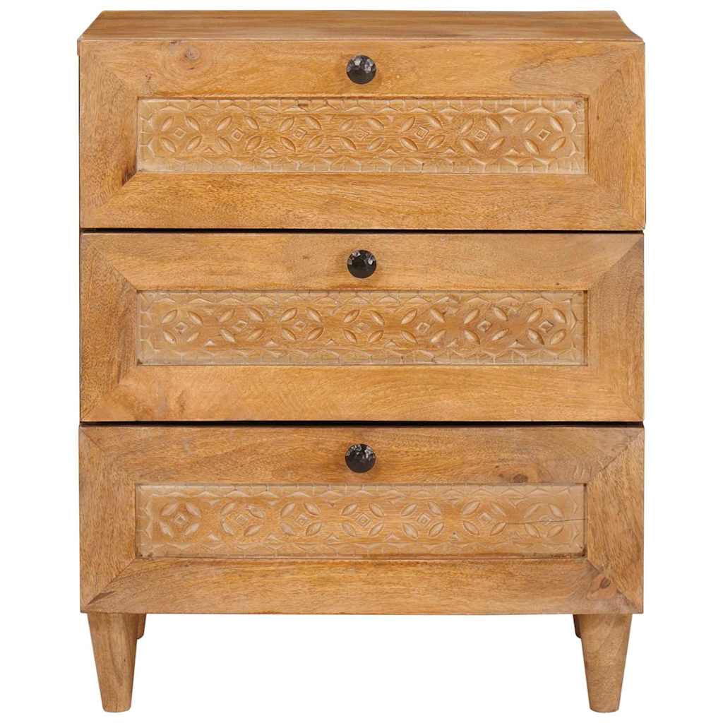 vidaXL Comodino Marrone chiaro 50 x 33 x 60 cm legno massello di mango