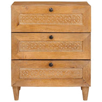 Comodino Marrone chiaro 50 x 33 x 60 cm legno massello di mango 4018089