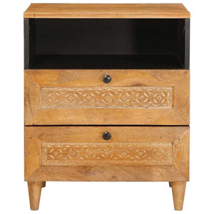 vidaXL Comodino Marrone chiaro 50 x 33 x 60 cm legno massello di mango