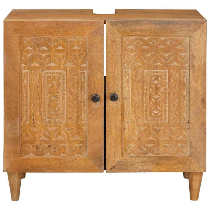 vidaXL Mobile da Bagno con porta Marrone chiaro 62 x 33 x 58 cm