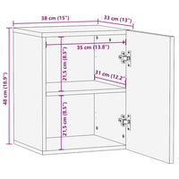 vidaXL Mobile da Bagno con porta Marrone chiaro 38 x 33.5 x 160 cm