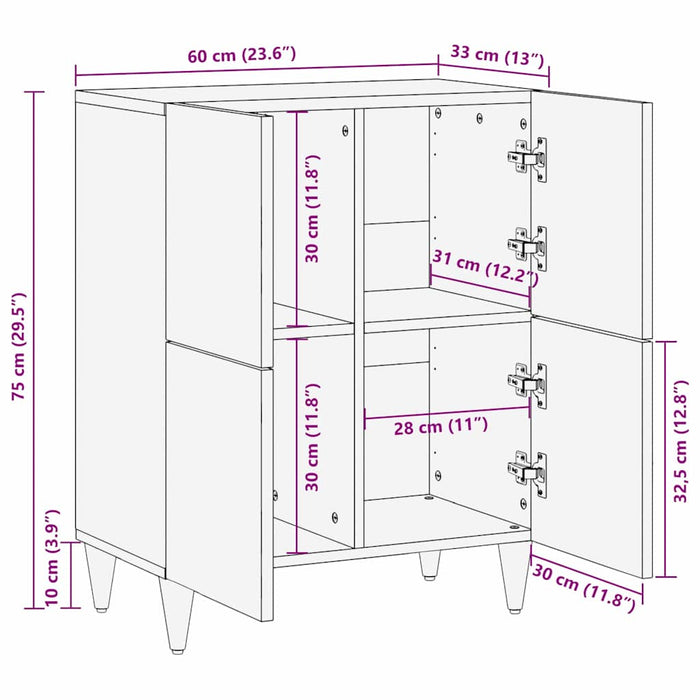 vidaXL Credenza Marrone chiaro 33.5 x 60 x 75 cm