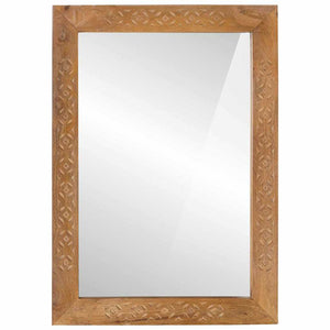 vidaXL Specchio Marrone chiaro 57 x 70 x 3 cm legno massello di mango