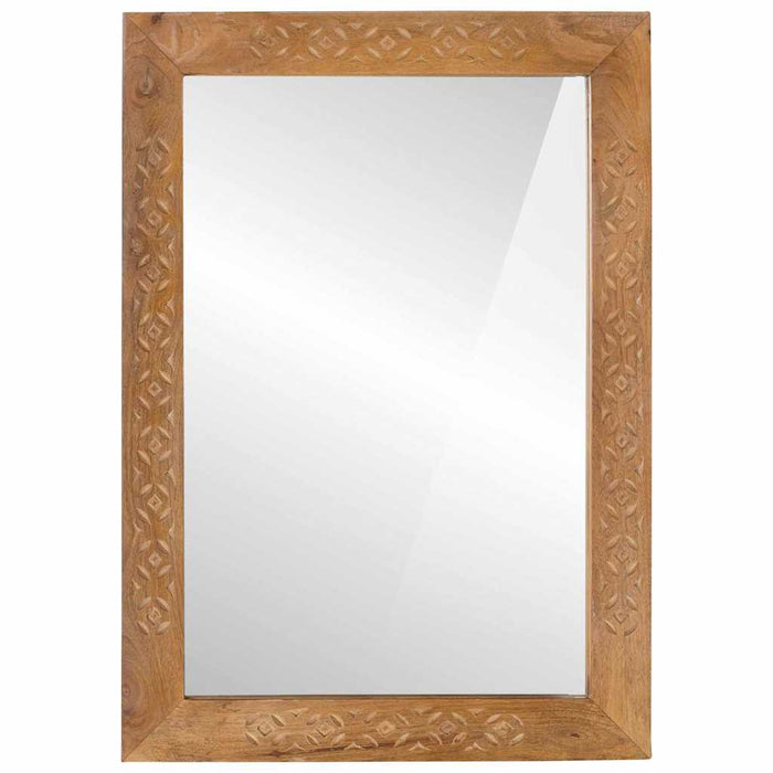 vidaXL Specchio Marrone chiaro 57 x 70 x 3 cm legno massello di mango