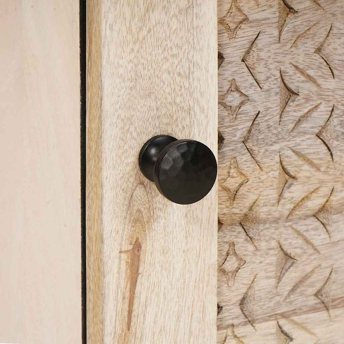 Comodino Beige 40 x 33 x 46 cm legno massello di mango 4018112